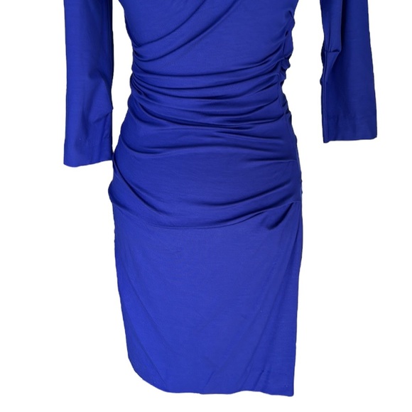 Diane Von Furstenberg Bentley Tanzanite Royal Blue Ruched Bodycon Dress - S - Picture 11 of 16